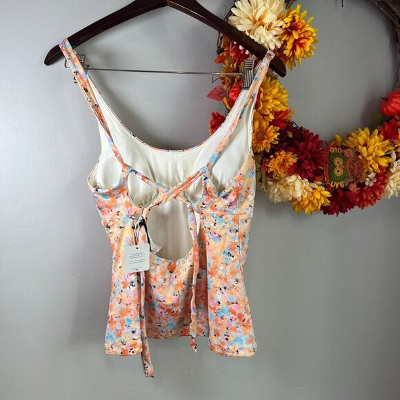 prAna Womens Mallorca Tankini Swim Top SMALL in Floral Impression - Picture 3 of 5
